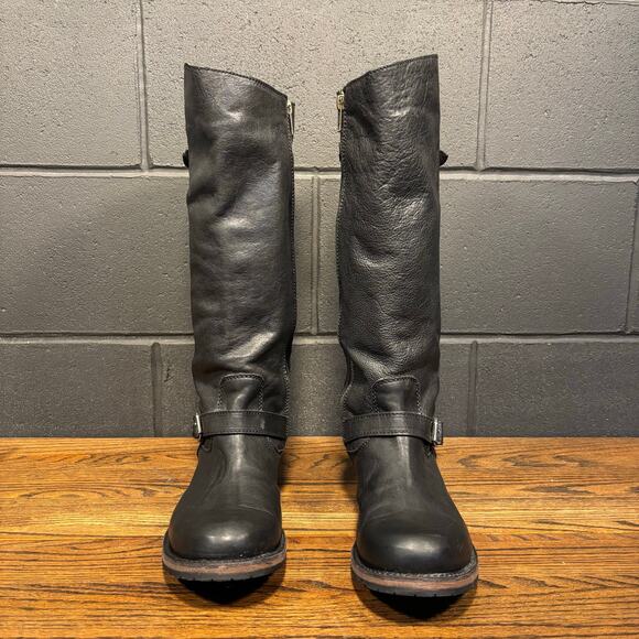 Liberty Black Women’s Black Leather Riding Boots Size 9.5 Handmade Mexico Zip - Picture 3 of 13